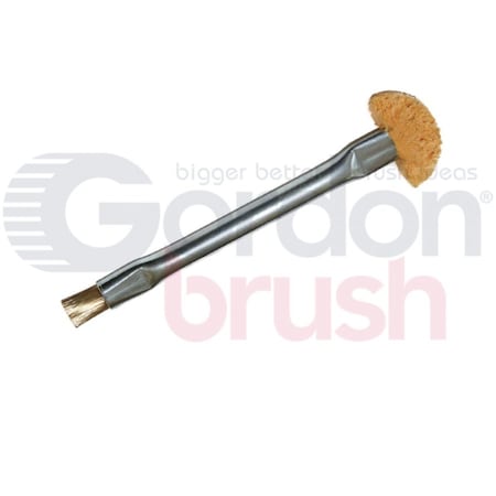 Gordon Brush 2/125", 3/16" Flat, Tapered Double-End Applicator Brush, Zinc-Plated Steel Handle, 12 PK 1010SBG-12